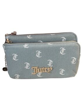 Juicy Couture NWT Denim Logo Double Zip Wristlet